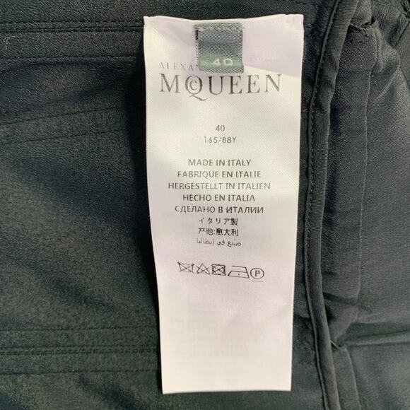 ALEXANDER MCQUEEN Size 4 Black Viscose Blend Ruffled Off Shoulder Evening Gown - Picture 5 of 8